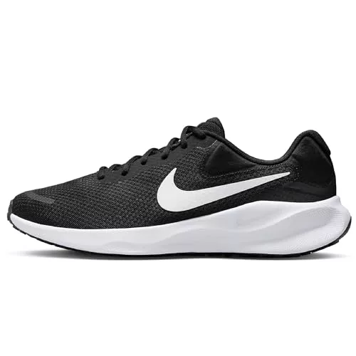 Nike Revolution 7, Sneaker Hombre, Negro Y Blanco, 42 EU