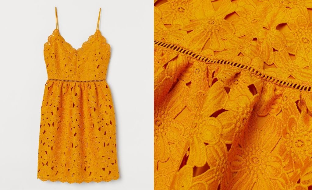Vestido de encaje escote en V