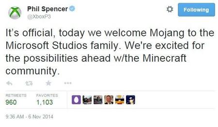 Microsoft finaliza la compra de Mojang por 2.5 mil millones de dólares