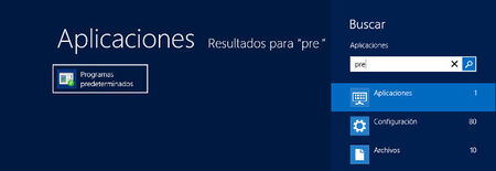 Buscar programas predeterminados en Windows 8
