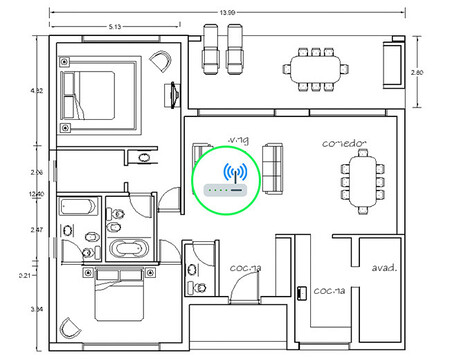 ubicación del router en casa