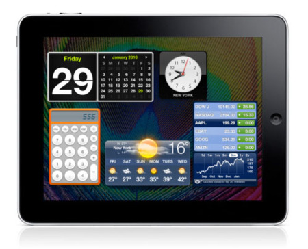 ¿Dónde están los widgets del iPad? en el Dashboard