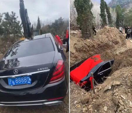 Mercedes-Benz enterrado en China