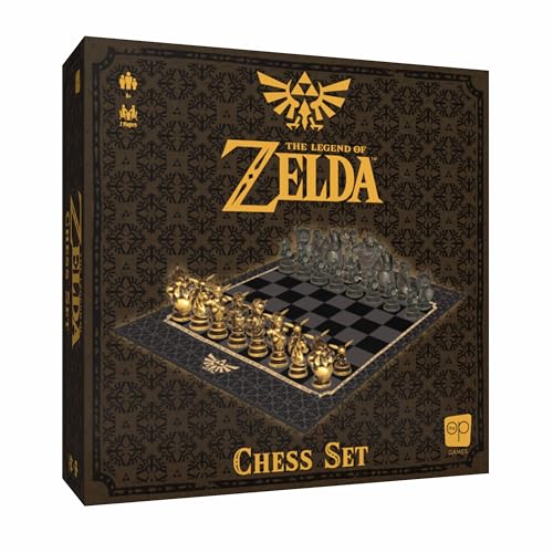 The Legend of Zelda Collector's Chess Set, juego de estrategia Link vs. Ganondorf, 32 piezas personalizadas de héroe y villano