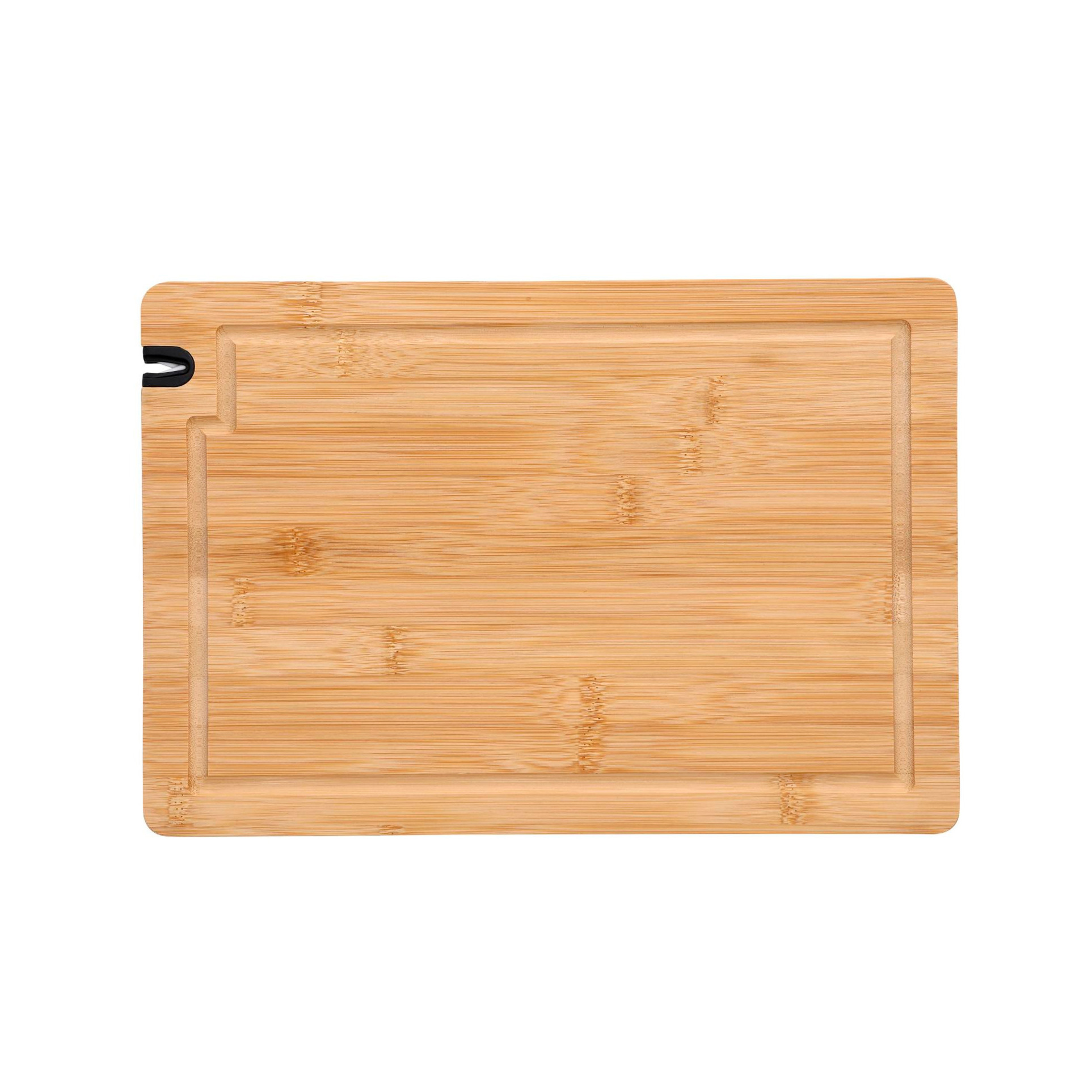 Tabla de cortar de bambú con afilador