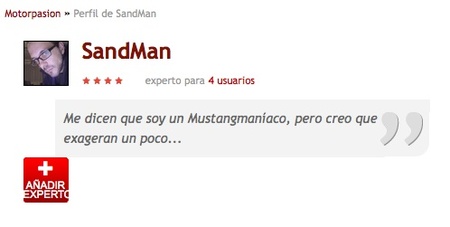 Página de usuario en Motorpasión