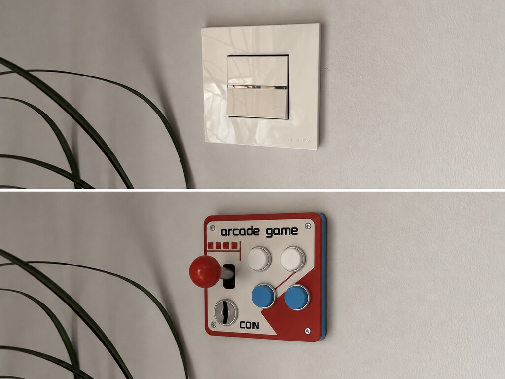 Parece el mando de una máquina recreativa, pero en realidad sirve para encender la luz (y no necesitas desmontar nada)