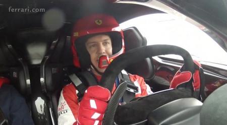 Sebastian Vettel a bordo del Ferrari FXXK