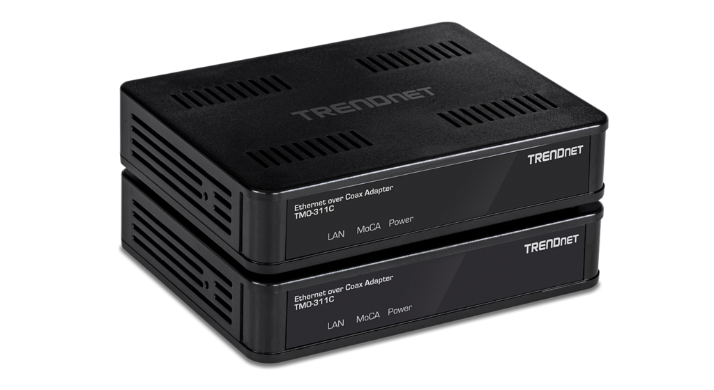 Estos adaptadores de TRENDnet llevan la conexión Ethernet por toda la casa usando los cables coaxiales ya instalados