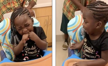 La conmovedora reacción de una niña de tres años sorda al escuchar por primera vez la voz de sus padres