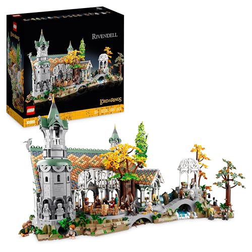 LEGO Icons EL SEÑOR DE LOS Anillos: RIVENDEL - Regalo por el Día del Padre - Maqueta para Construir de la Tierra Media - Gran Set con 15 Minifiguras Inc. Frodo, Bilbo, Gandalf y Legolas 10316