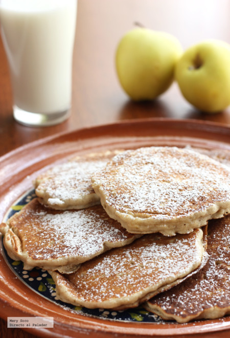 Hot cakes de manzana y canela. Receta