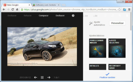 La edición de imágenes en Google+ con Snapseed ha llegado a Chrome