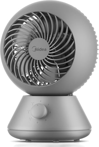 Midea Ventilador de Mesa Silencioso de 3 Velocidades - Ventilador Pequeño con Oscilación Multidireccional 90º + 90º 