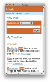 Plurkair, cliente de Plurk en Adobe AIR