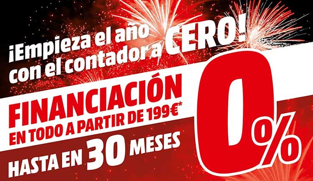 Para la cuesta de enero, financiación a cero (por ciento y hasta en 30 meses): justo lo que te ofrece MediaMarkt esta semana