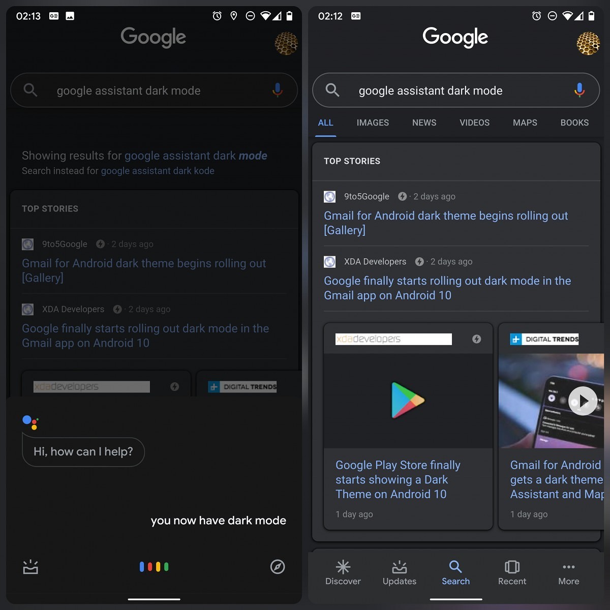 La aplicación de Google y Assistant empiezan a recibir el modo oscuro