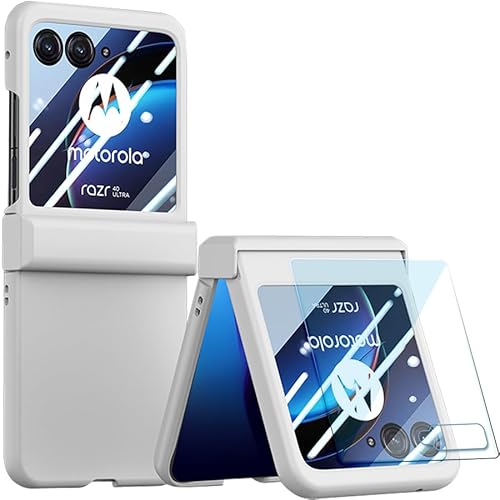 Hulveze Funda para Motorola RAZR 40 Ultra con Protección de Bisagra y Protector de Pantalla Externo