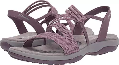 Skechers REGGAE SLIM SKECH APPEAL, Sandalias de Punta Descubierta para Mujer, Plum Gore, 41 EU