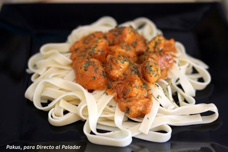 Receta de fetuccini con curry de pollo tipo madrás