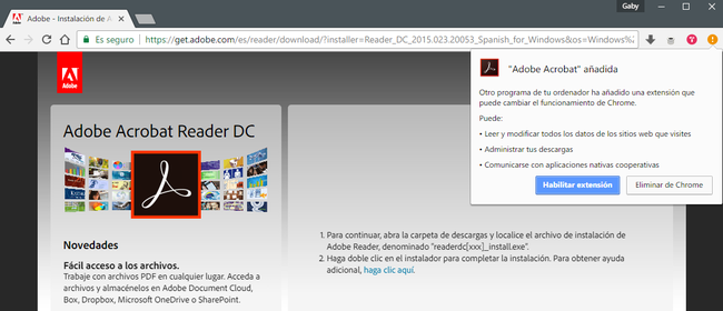 permisos extensiones de chrome