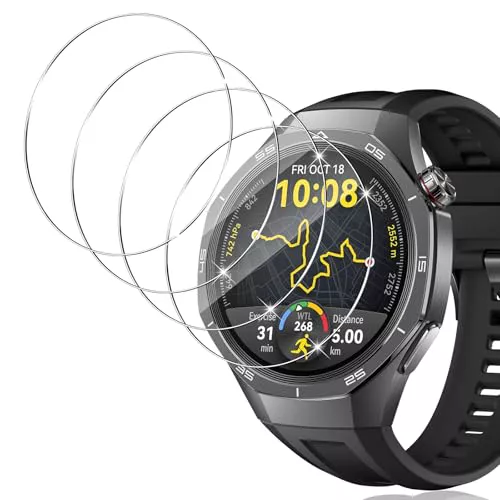 Yenwen Protector de Pantalla para Huawei Watch GT 5 Pro (46MM), 4 Piezas Dureza 9H Película Vidrio Templado, Anti-arañazos Cristal Templado para Huawei Watch GT5 Pro 46MM