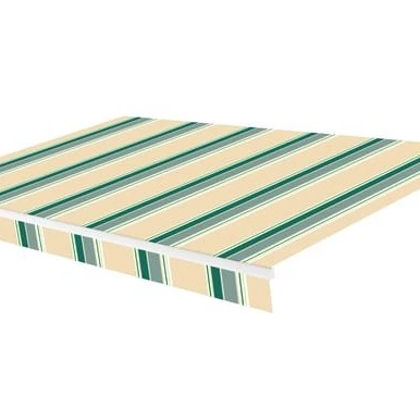Toldo brazo extensible Classic manual sin cofre blanco tela beige/verde 4x2,5 m