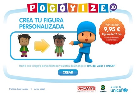 Crea tu propia figura personalizada de Pocoyó en 3D y dona el 10% del valor a Unicef