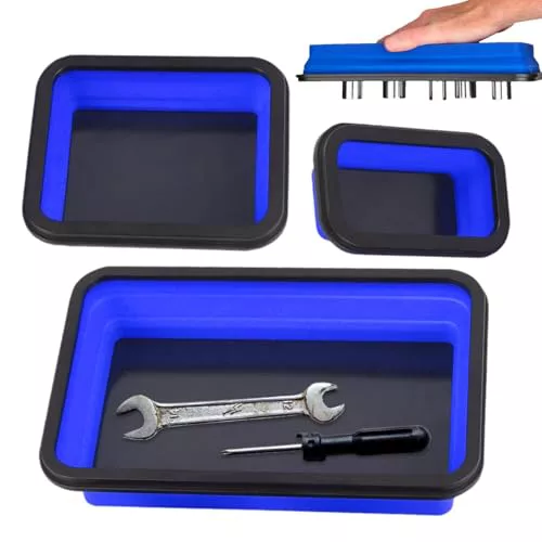 Bandeja magnética con soporte para tornillos,Bandeja magnética plegable, Juego de placas magnéticas para tornillos de 3 tamaños diferentes, Bandejas Magnéticas Para Aficionados, Automoción, Mecánicos