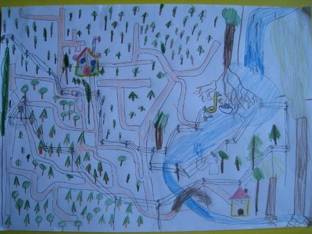 Laberinto para Hansel y Gretel, hecho cuando Erik tenía cinco años