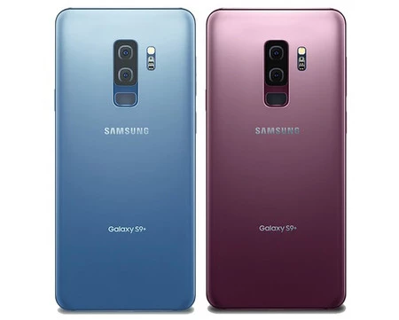 コーラルブルーと「ライラックパープル」のGalaxy S9+。 3色目はブラックです。