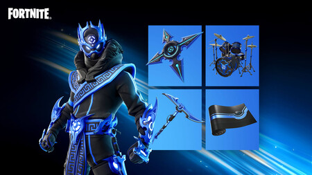 Fortnite Cobalt Snowfoot Outfit Sapphire Star Back Bling Cobalt Crash Drums Indigo