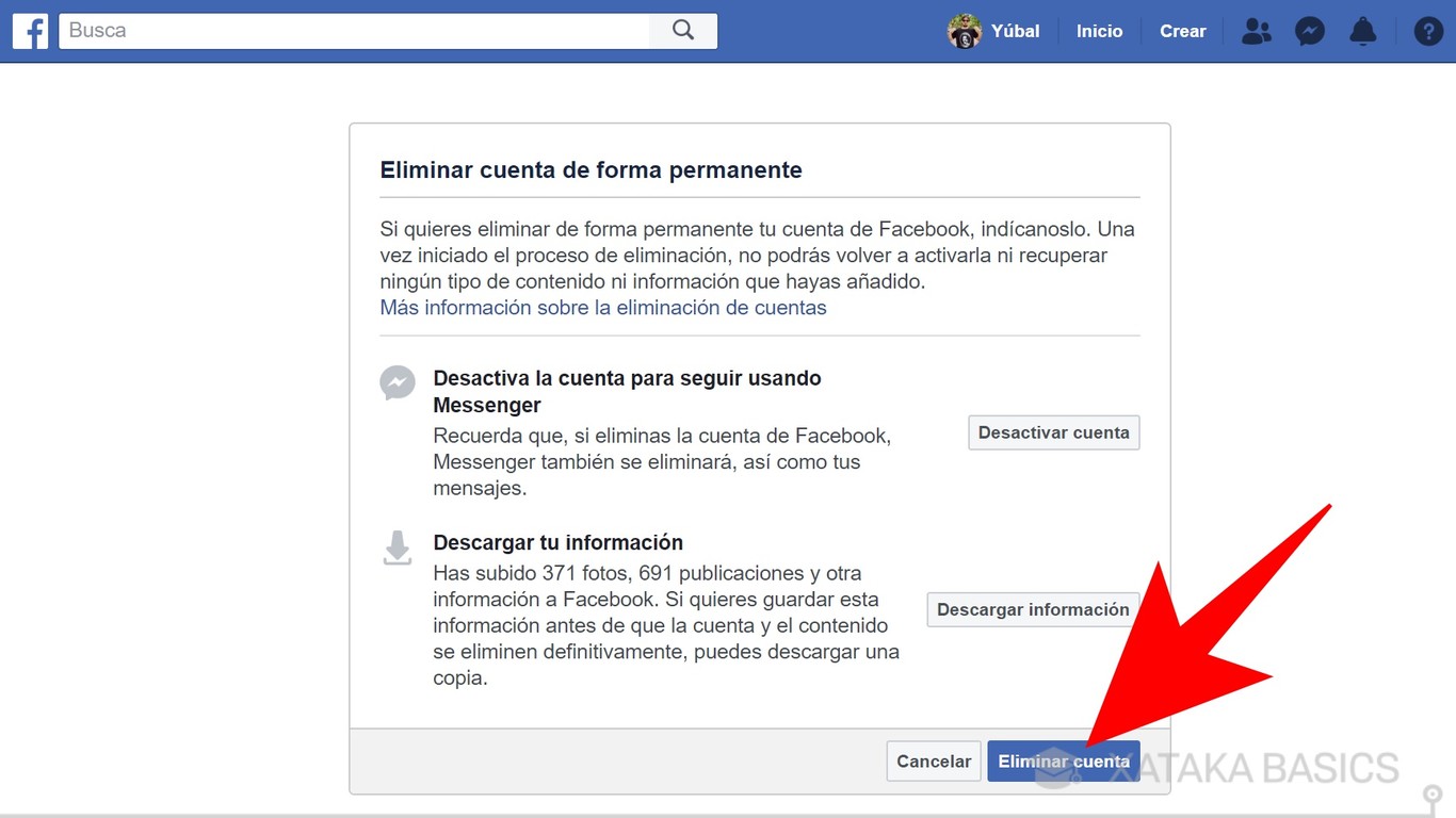 Cómo eliminar tu cuenta de Facebook definitivamente