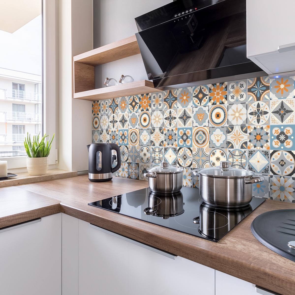 24 vinilos azulejos grazelano - adhesivo de pared - revestimiento sticker mural decorativo - 60x90cm-24stickers15x15cm