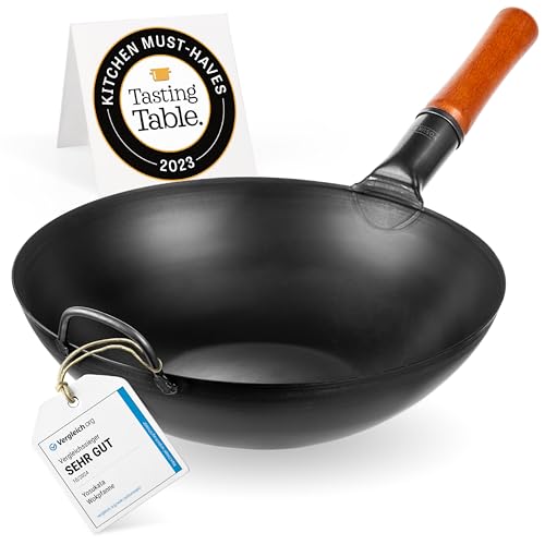 YOSUKATA - Sarten Wok de Acero al Carbono 
