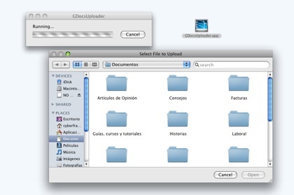GDocsUploader, sencilla aplicación para subir documentos a Google Docs en Mac OS X