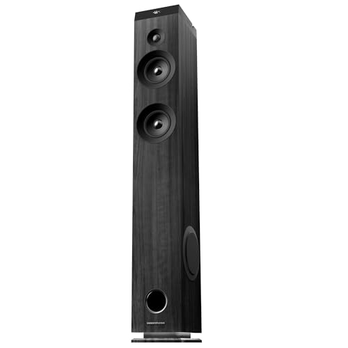 Energy Sistem Tower 7 - Torre de sonido con la tecnologia True Wireless (100 W, luz ambiente, pantalla, USB/microSD, Bluetooth, FM) color negro