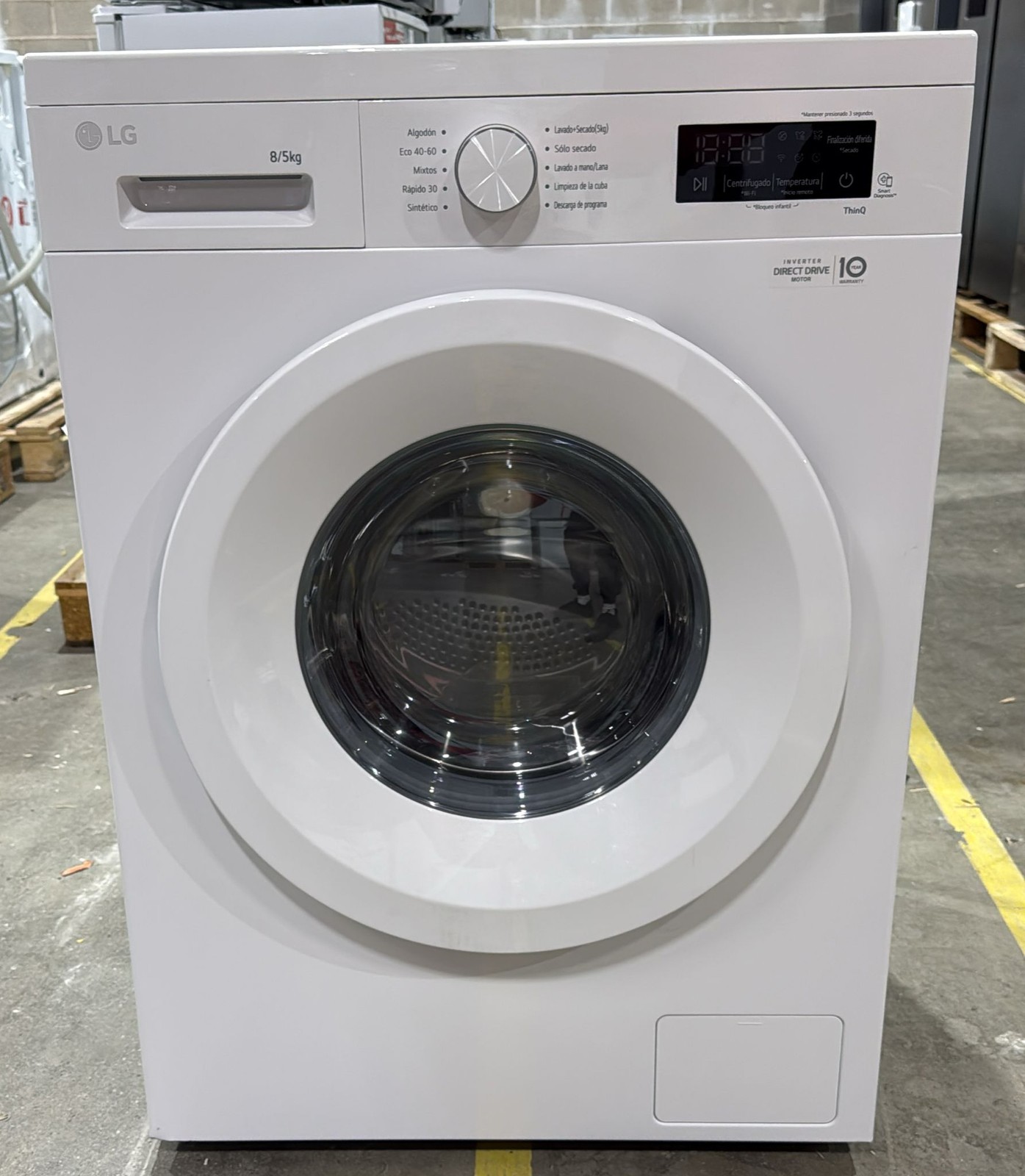 Lavadora secadora - LG W4X1085NWH, 8Kg/5 kg, 1400 rpm, 10 programas, Steam™,