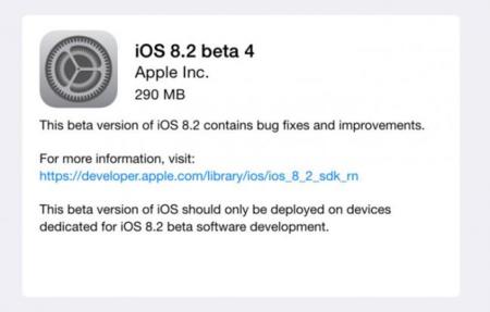 Apple distribuye la cuarta beta de iOS 8.2 mientras empieza a probar iOS 9 internamente