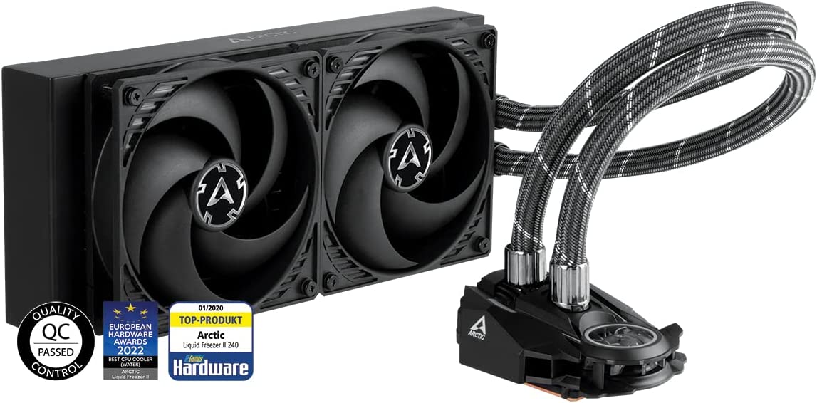 ARCTIC Liquid Freezer II 240 - Refrigerador de Agua AIO de CPU Multi-Compatible, con Intel y AMD, Bomba controlada por PWM, Velocidad del Ventilador: 200-1800 RPM, Compatible con LGA1700 - Negro