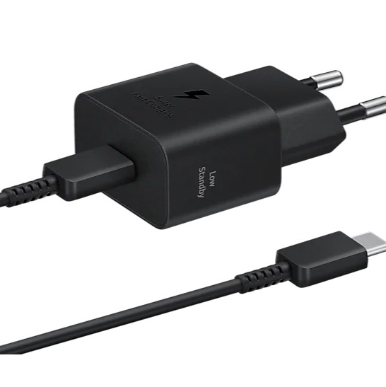 Samsung - Cargador 25W con cable negro.