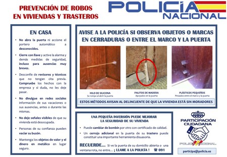 Cartel Prevencion Robos En Viviendas Y Trasteros