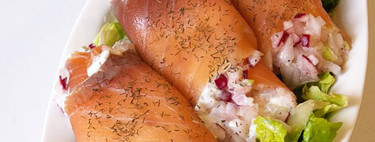 Receta de rollitos de salmón rellenos de queso