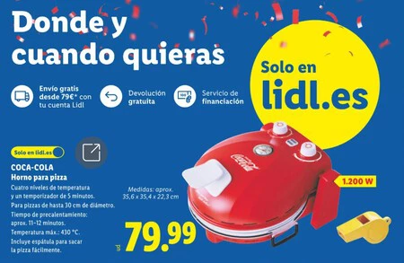 Folleto Lidl Maquina Pizza Coca Cola