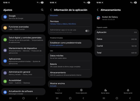 almacenamiento Galaxy