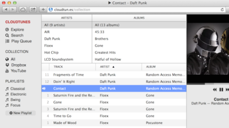 CloudTunes: un iTunes para las canciones que tengas en Dropbox