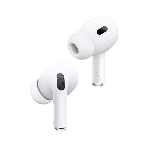 Apple Airpods Pro 2 Wireless headphones, Bluetooth headphones, active noise cancellation, hearing aid, ambient sound mode, personalized space audio, high fidelity sound, USB C load C