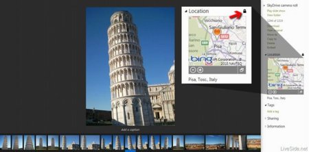 SkyDrive añade soporte de geo-etiquetas con Bing Maps