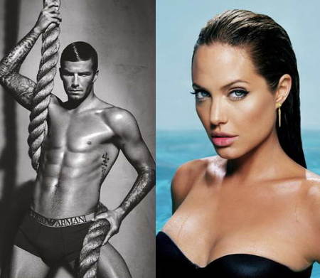 David Beckham y Angelina Jolie juntos para Armani