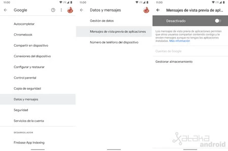メッセージのプレビュー